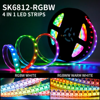SK6812 RGBW Led Valgus 4 in 1 Sarnane WS2812B 1m 4m 5m 30 60 144 Led Üksikute Adresseeritavad RGBWW Led Tuled IP30 65 67 5V