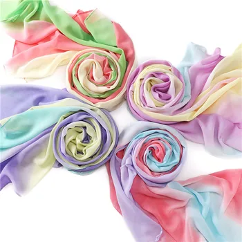 Piiriülese Malaisia Candy Värvi Printimine Kalle Rainbow Värvi Triibuline Pearl Sifonki Sall Sall Naistele Headcloth