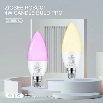 ZigBee 3.0 Gledopto RGB-CCT LED Küünal Lamp 4W E12/E14 Pro Tööd Tuya Smart APP Echo Alexa Hääl 2.4 GRF Kaugjuhtimispult