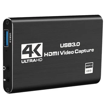 Mängu Capture Card, USB 3.0-4K Audio-Video-Capture Kaarti, HDMI Loop-Out 1080P 60FPS Live Streaming jaoks PS4, Lüliti
