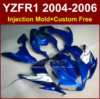 ABS plastist Süsti mootor fairings komplekt YAMAHA 2004 2005 2006 YZFR1 YZF1000 YZF-R1 04 05 06 sinine valge voolundi keha komplektid