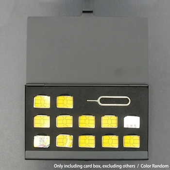 12-Slots-NANO+1-Slot-Kaardi Pin-Alumiinium Kaasaskantav SIM-Pin Micro SIM Kaart Nano-Mälu Kaardi Ladustamise Kasti Juhul, Kaitsja, Hoidja