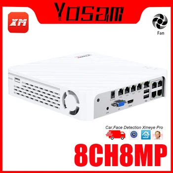 4K 8CH POE NVR 8MP POE Võrgu videosalvesti Toetab kuni 8 x 8MP/4K IP Kaamerad 8-Channel Power Over Ethernet Nägu Inimeste Auto