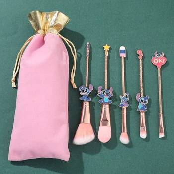 5tk Disney Lilo & Stitch Makeup Brush Set Armas Anime, Joonis Õmblema Eye Shadow Blush Brush Foundation Kosmeetilised Vahendid Tüdrukud