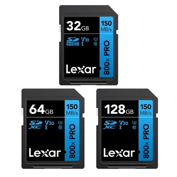 Lexar SD-Kaardi 800X Pro 128GB 64GB 32GB Mälukaart Klass 10 3D 4K v30 eluviis kodukinosüsteemid Video kiire Läbilaskevõime UHS-I 150MB/s Mälukaart Kaamera