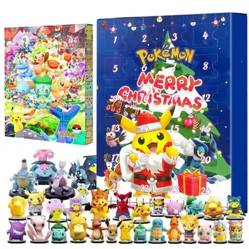 Pokemon Jõulud Advendikalender Pikachu Joonis Lapsed, Peace Armas Puhkus Countdown Playset Poisid Tüdrukud Anime Mänguasjad Xmas Gift Box