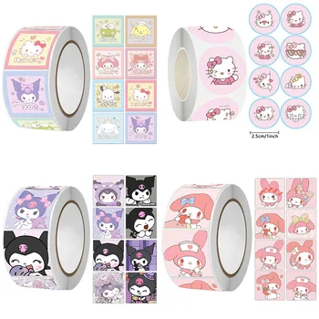 Cute Cartoon Sanrio Hello Kitty Meloodia Emotikoni Kott Square Tihendi Kleebis Rulli Vask Kaetud Paber Tape Self-Adhesive Seeria