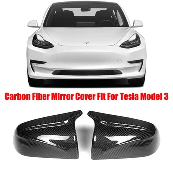 Läikiv Carbon Fiber Auto Tagauks Tahavaatepeeglid Replacment Kate Paigaldatakse Tesla Model 3 2017-2020