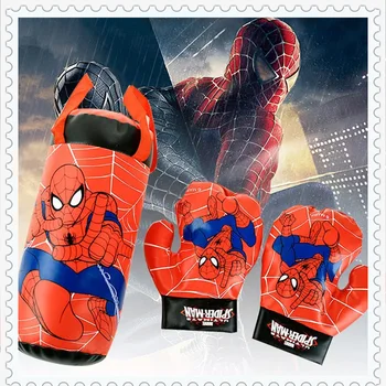 Spider Man Laste Mini Poks Set Kinnas+Kott Anime Multikas Armas Sport Mänguasi Füüsilise ettevalmistuse Poiss, Tüdruk Sünnipäeva X-Mas Kingitus Lapsele