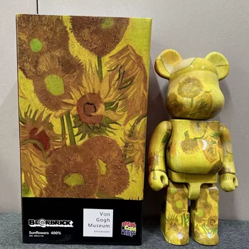 Bearbrick400%van Gogh Päevalilleõli Maali Stiilis Plastikust Teddy Bear Trendikas Mänguasi Joonis Be@rbrick 28cm Kingitus Mannekeeni Teenetemärgi