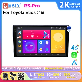 EKIY 2K Ekraani CarPlay Raadio Toyota Etios 2015 Android Auto Multimeedia Mängija, Stereo 4G GPS Navigation Ai Häält, 2 Din DSP