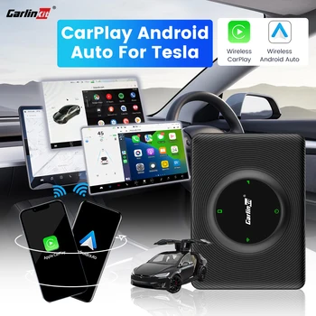 CarlinKit 4.0 Tesla Uuendada Universaalne CarPlay Traadita Android Auto Mudel 3 Mudel Y X S 5Ghz WiFi CarPlay Ai Kasti SpotifyWaze
