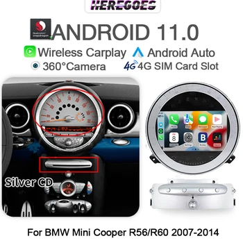 Carplay Android 11 Auto Multimeedia Mängija Mini Cooper Kaasmaalane R55 R56 R60 2007-2014 Kiip CD GPS Raadio Stereo 64GB 4G LTE