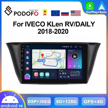 Podofo 2 Din 10 Android autoraadio Multimidia Video Player IVECO KLen RV/PÄEVAS 2018-2020 GPS Navigation 2din Stereo Carplay