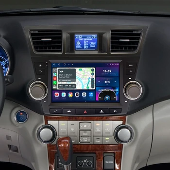 QLED 2K 8G+256G Android 4GLTE GPS Multimeedia autoraadio Toyota Highlander 2 Kluger XU40 2007-2013 CarPlay Stereo Originaal JBL