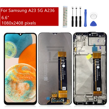 Samsung Galaxy A236 LCD Ekraan Puutetundlik Digitizer Assamblee +Raam Samsung A23 5g Lcd Asendamine Varuosade 6.6