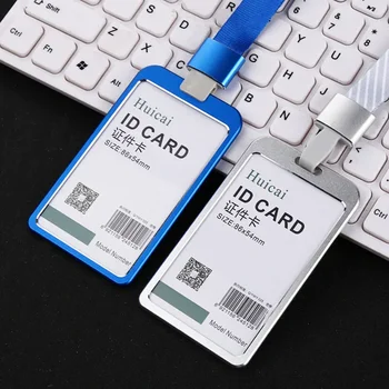 Alumiinium Töö Nimetus Kaardi Omanikele Juhul Äri Tee Kaart ID Pääsme kaelapaela kinnitamine Omanik Vertikaalne Metallist ID Äri-Kaardi Kate