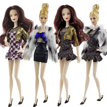Mood Jope Riiete Komplekt Barbie Nukk Varustus 1/6 Nukud, Aksessuaarid Barbie Mantel Leopardi Kleit, Kingad Lapsed Mänguasjad