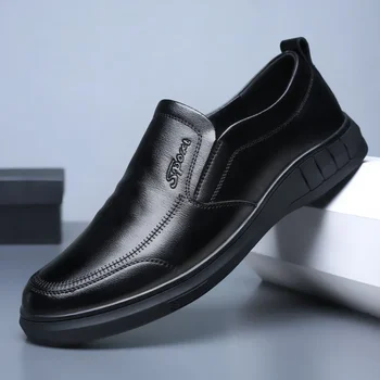 Uued nahast kingad meestele puhas must vabaaja jalatsid tõsta-on laisk kingad pehme tald ei libise isa sõidu kingad kõndides kingad, tossud