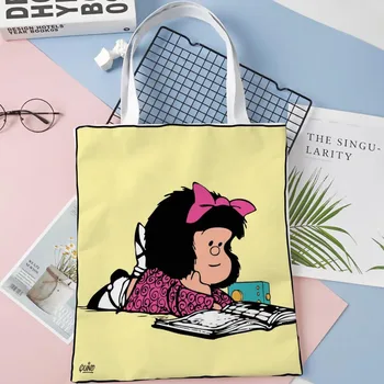 Naiste Kott Mafalda 02 ShopperBags Korduvkasutatavad Käekott Suure Mahutavusega Vintage õlakott, Linasest Kangast Kott 1016WJY