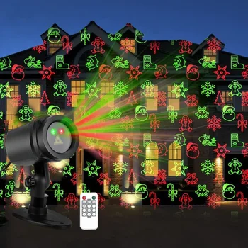Red Green Star Näita Jõulud Laser Projektor Valgus 12 Mustrid LED Projektsioon Kerge Remote Maastiku Projektor Tähelepanu keskpunktis