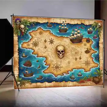 MOON.QG Taustaks Pirate Laeva Boat World Map 
