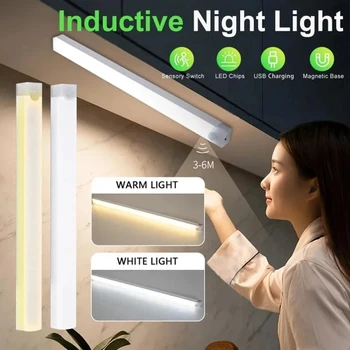 LED Night Light Motion Sensor Light USB Laetav Kapp Garderoob Lamp Trepikoda Taustvalgus Köök 3colors Üks Lamp