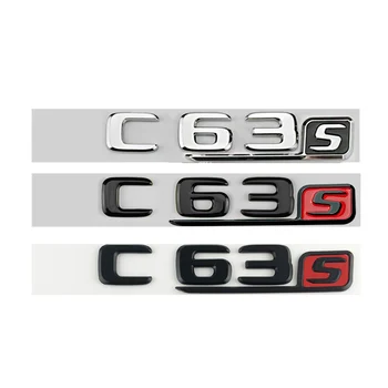Must 3D Chrome Auto Tähed Pagasiruumi Embleemi Liim Tehasesilt Kleepsud Mercedes C63S AMG W205 W204 Kiri Logo Tarvikud