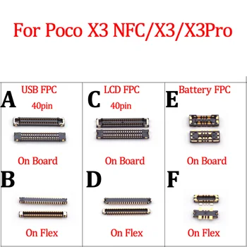 2tk LCD Ekraan Puutetundlik FPC Pistik Emaplaadi Jaoks Xiaomi POCO Pocophone X3 NFC/X3/X3 Pro Aku Pistik Flex 40pin