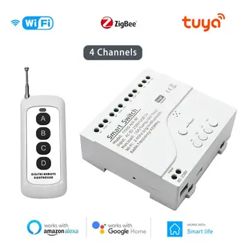 Tuya WIFI/Zigbee Smart Switch Moodul 4 Channel Taimer Lüliti Moodul RF433 10A Relee Lüliti Toetus Alexa Google ' i Kodu Arukas Elu