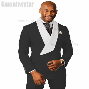 Gwenhwyfar Uus Disain Meeste Ülikond 2 Tükki Bussiness Pintsak Püksid Pulm Kostüümid Peigmees Ametlik Töö Kanda Pool Casual Kohandatud
