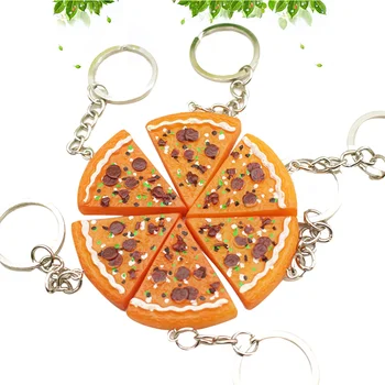 Võtmehoidja Pizza Võtmerõngast Puzzle võtmehoidja Isikupärastatud Vaik Pusle Sõprus Viil Pere 6Piece Parim Sõber, Töö Kett