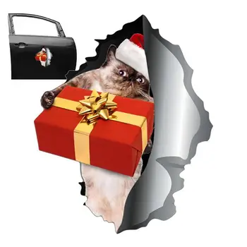 Jõulud Magnet Auto Kleebised Magnet Kleebis Jõulud Kass Kleebis Auto Decal 3D Crack Mõju Külmik Decal Naljakas