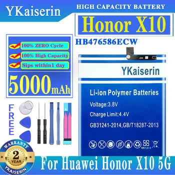 YKaiserin HB476586ECW 5000mAh Akut jaoks Huawei Honor X10 5G Uus Aku + Track Kood