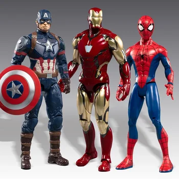 Imetleb Filmid Avengers Tegevus Joonis Iron Man Spiderman Kapten Ameerika Hulk Thor Anime Mudel Decor Kingitusi Lastele Poiste Mänguasjad