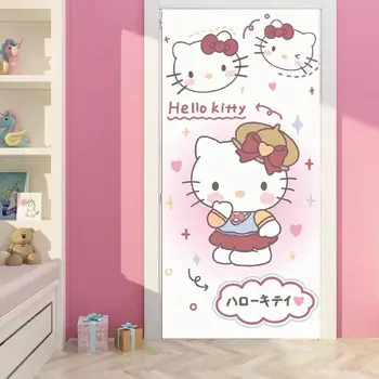 Kawaii Hello Kitty Tuba Decor Kleebised Anime Multikas Kt Kass Lapse Printsess Toa Ukse Kleebised Seinale Garderoob Kleebised Tüdruk Kingitused