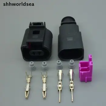 Shhworldsea 10sets 2 Pin-1,5 mm 1J0973802 1J0973702 Auto Temp anduri pistik deflatsioon armatuuri pistik veekindel ühenduspesa VW