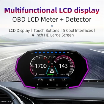 2022 Uusim Auto Hud OBD2+GPS-Head Up Display Smart Näidik Digitaalne Näit LCD Ekraan Meeter Auto Turvalisus Alarm Auto Elektroonilise