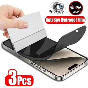 3tk Privacy Screen Protector for IPhone 15 11 13 12 14 Pro Max Mini Plus Anti-Spy Hüdrogeeli Film IPhone 15 Pro Max Film