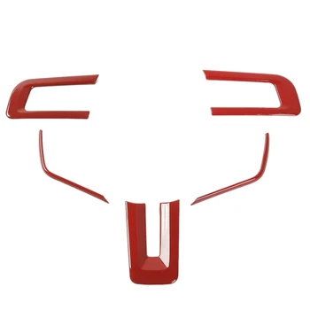 5tk Punane Auto Rooli Sisekujundus Raami Kaas Ford Mustang 2015-2019