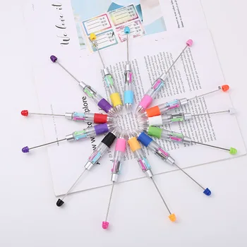 30pcs DIY Loominguline Beadeable Neli Värvi Pärlitest Pen Armas Macaron Beaded Pliiatsid Insult Võti Mark Pastapliiats