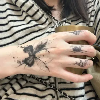 Taimsete Liblikas Ajutiste Tätoveeringute Naiste Mees Käsi Y2K Tattoo Art Veekindel Tätoveering Kestab Kleebis Tatuajes Temporales