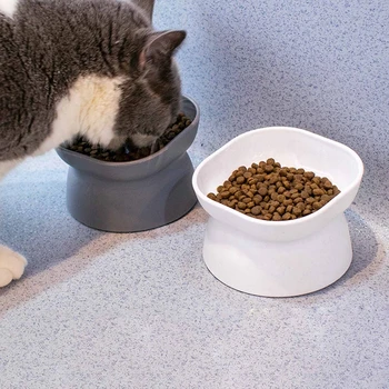 Kass Toidu Kausid Kõrgenenud Kass Kausid Toiduainete ja Vee Baasi Seista Kausi 10° Tõstis Ühe Kausi