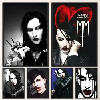 Muusika M-Marilyn Manson Plakat Vintage Plakat Pildid Kunsti Kodu Maali Vannituba Köök, Baari Tarvikud Seina Kleebis Väike Suurus